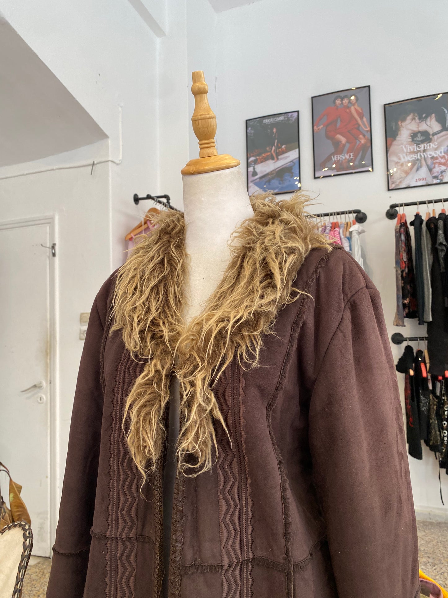 The Cocoa Fur-Trimmed Coat