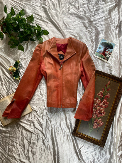 Burnt Amber Leather Jacket