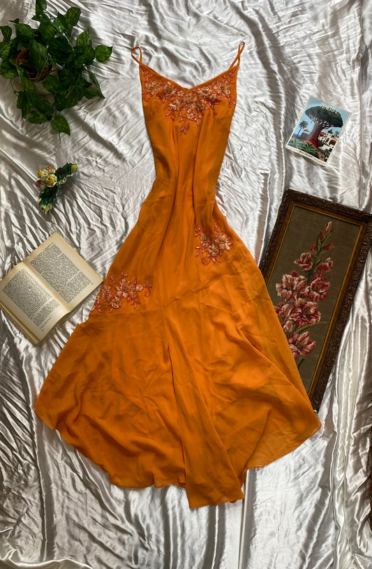 Marigold Blossom Silk Dress