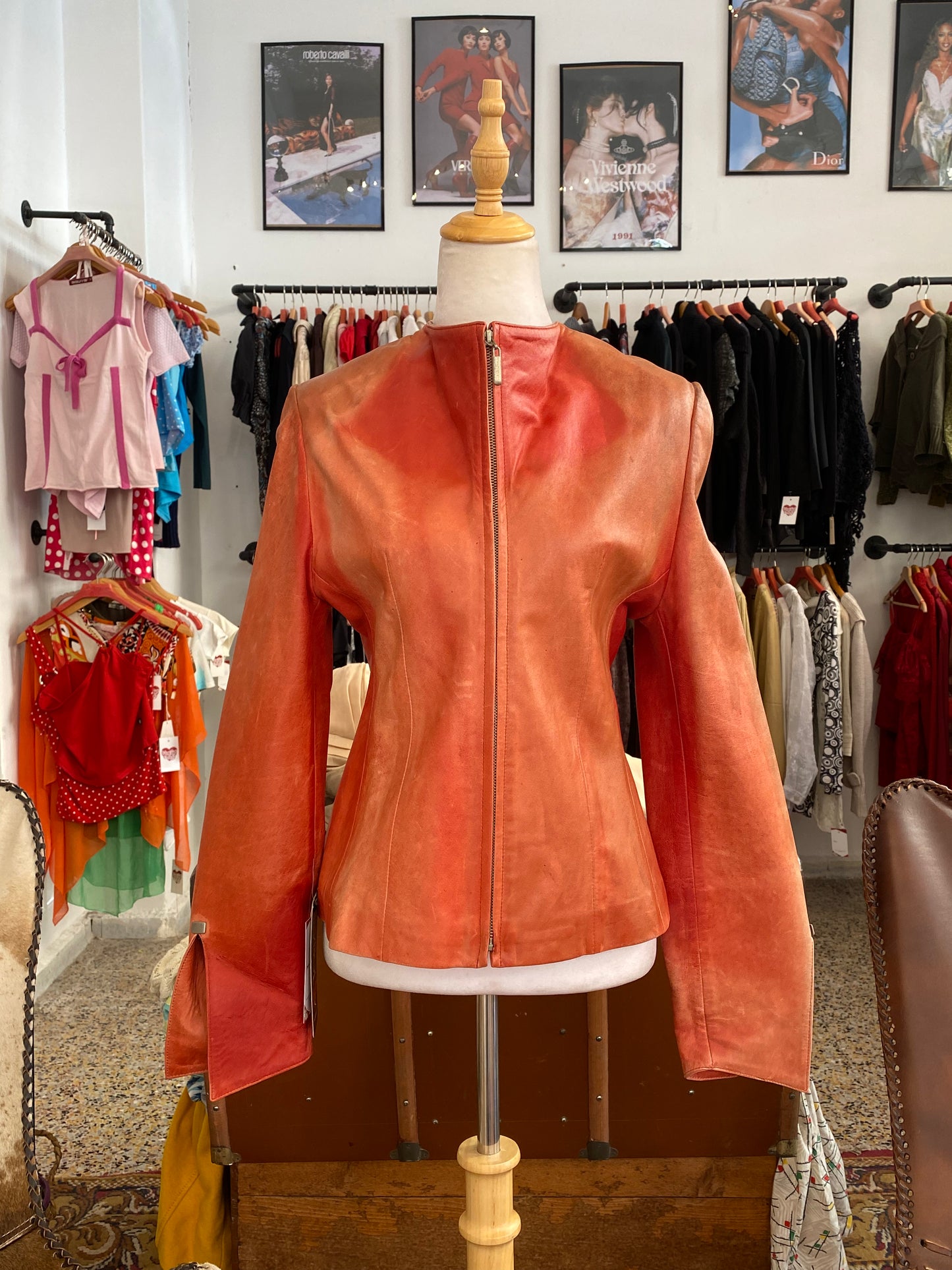 Burnt Amber Leather Jacket