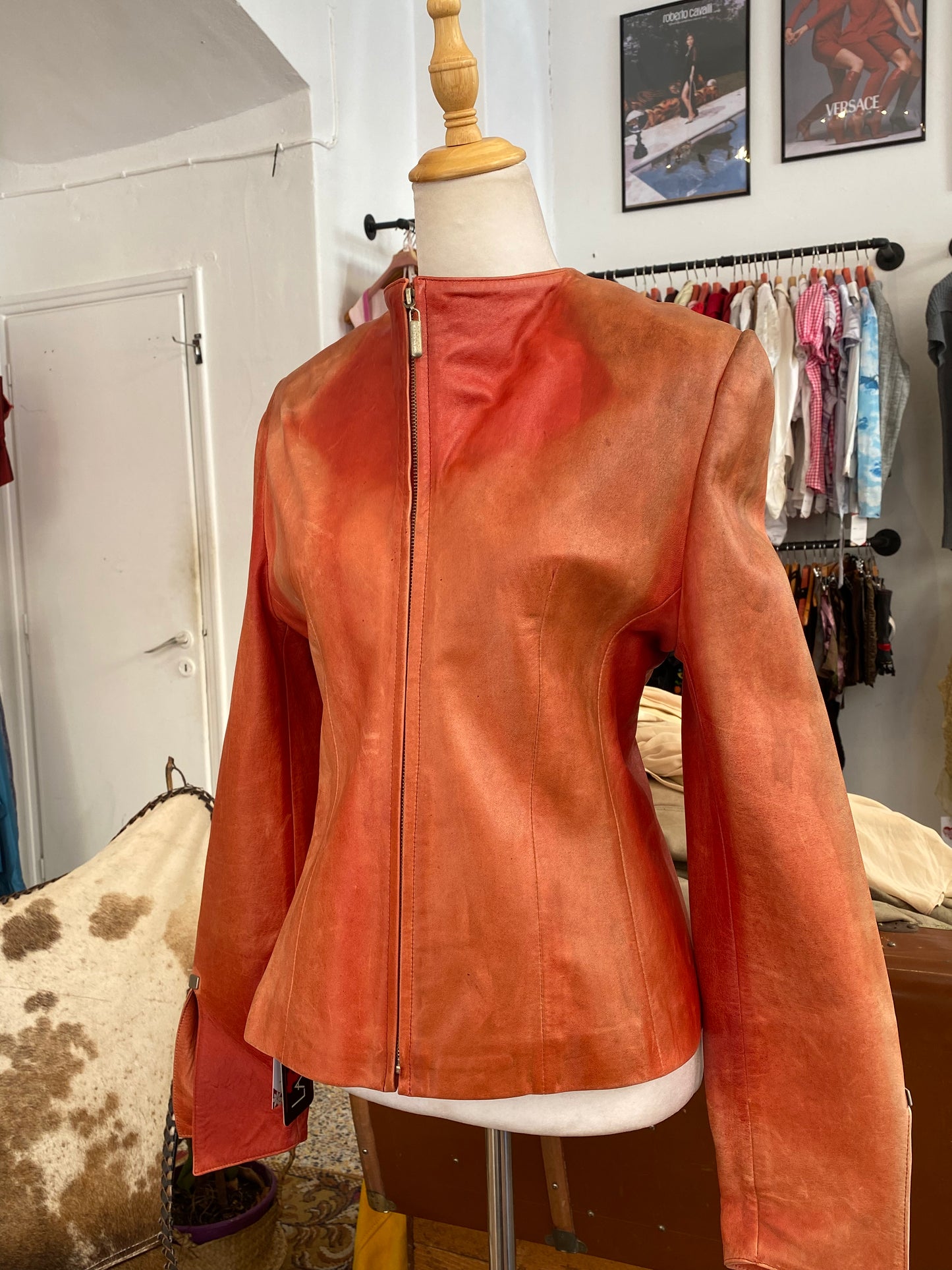 Burnt Amber Leather Jacket