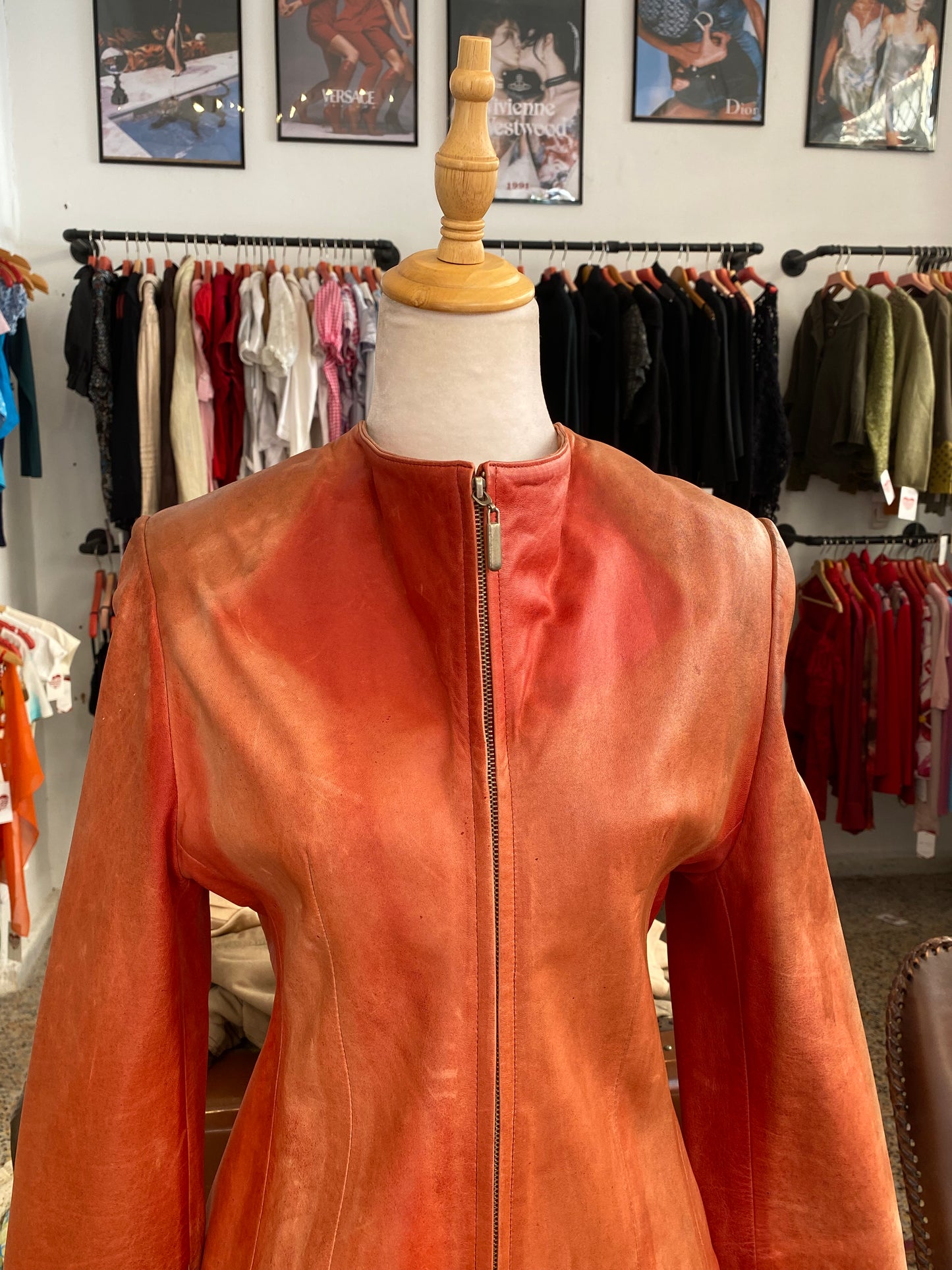 Burnt Amber Leather Jacket