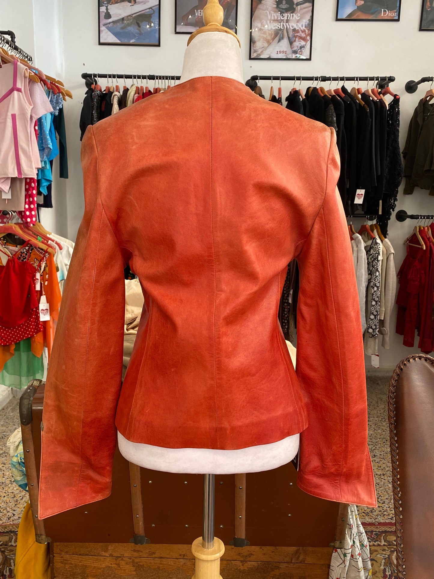 Burnt Amber Leather Jacket