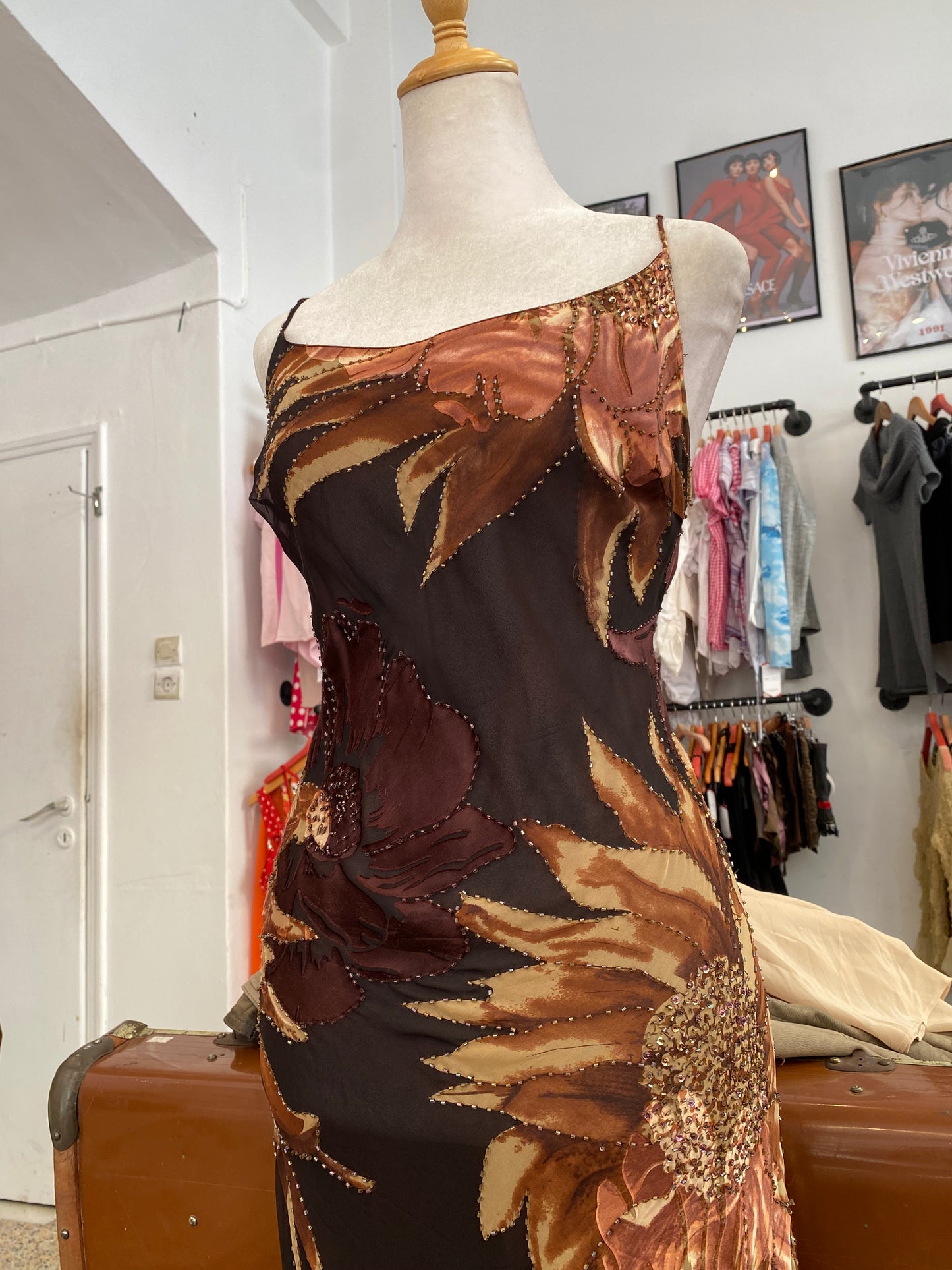 Midnight Bloom Silk Dress
