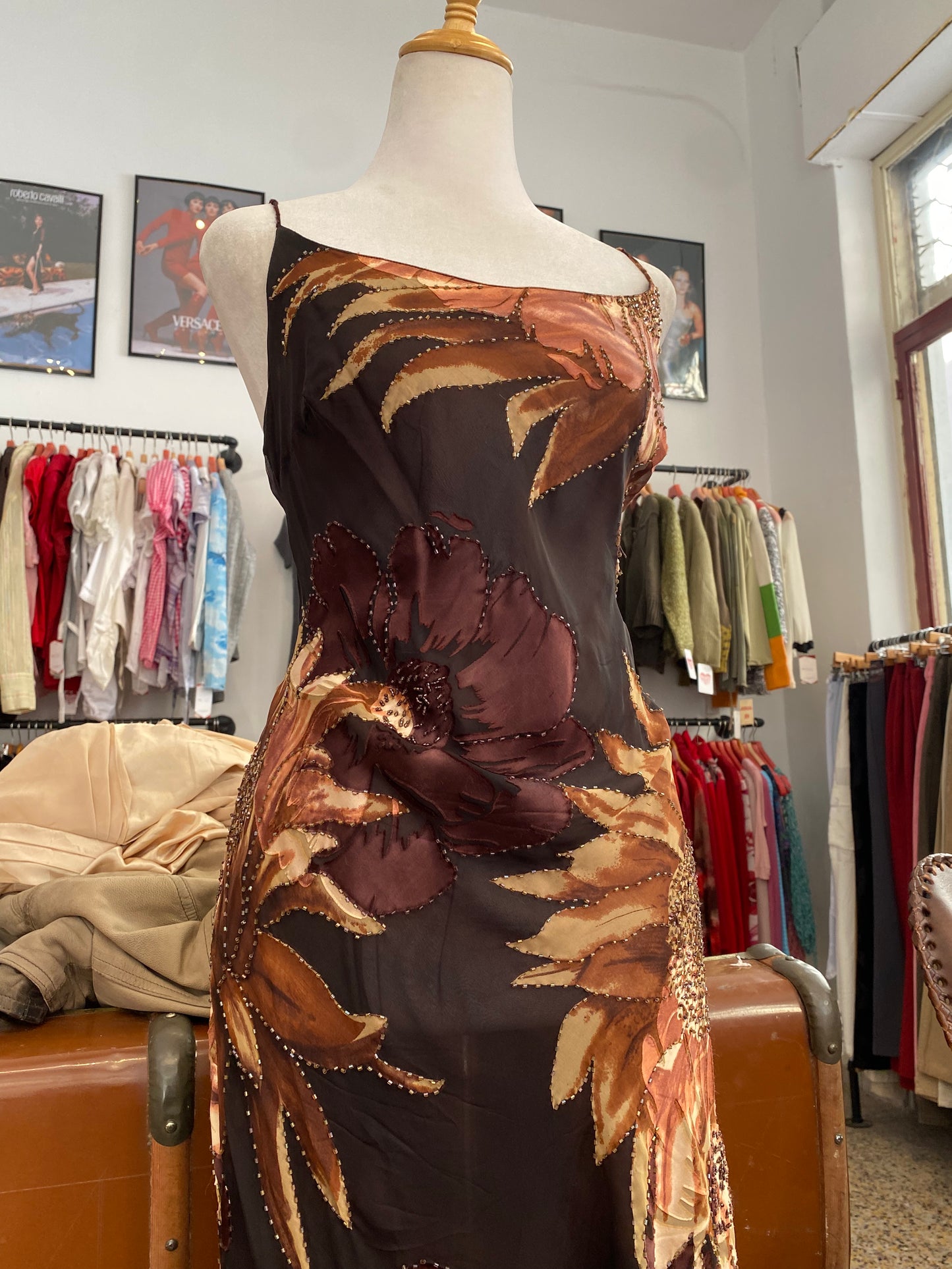 Midnight Bloom Silk Dress