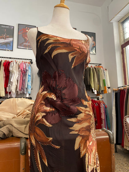 Midnight Bloom Silk Dress