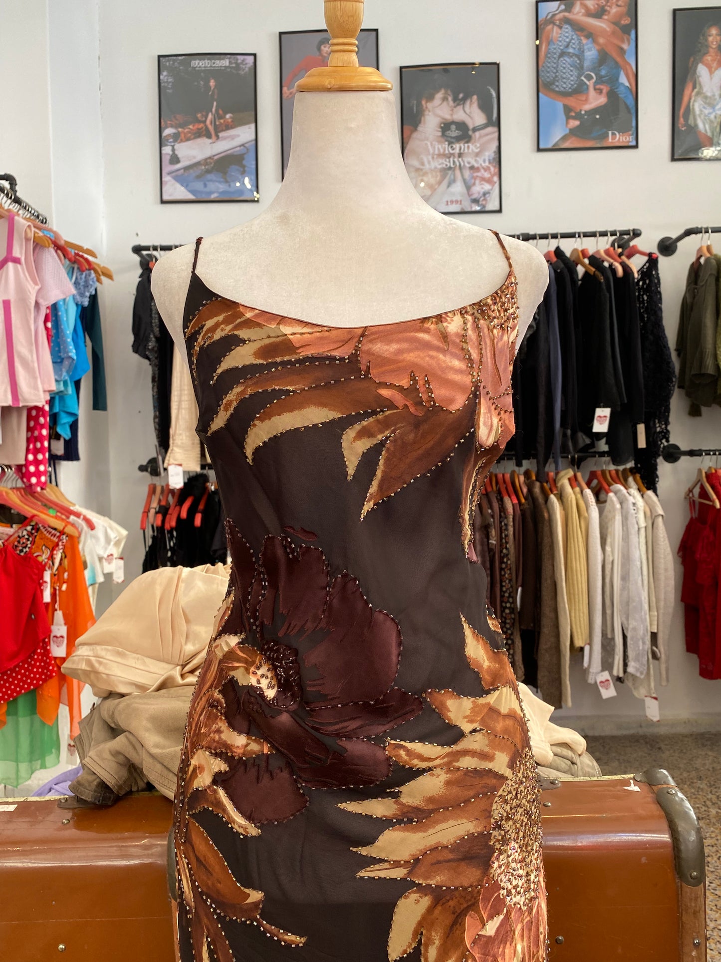 Midnight Bloom Silk Dress