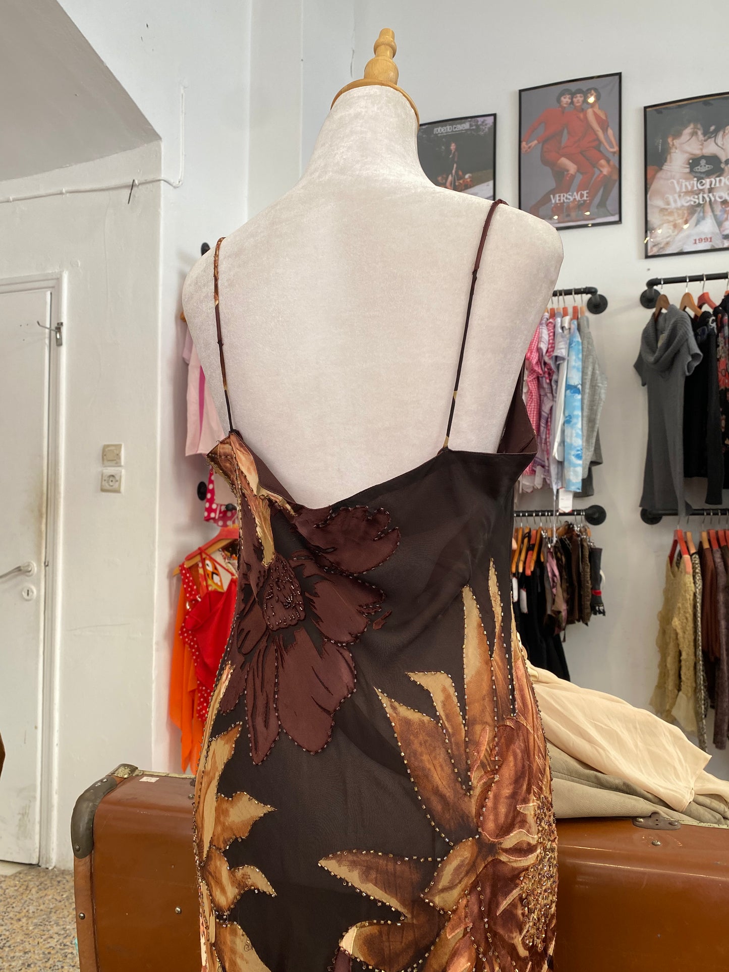 Midnight Bloom Silk Dress