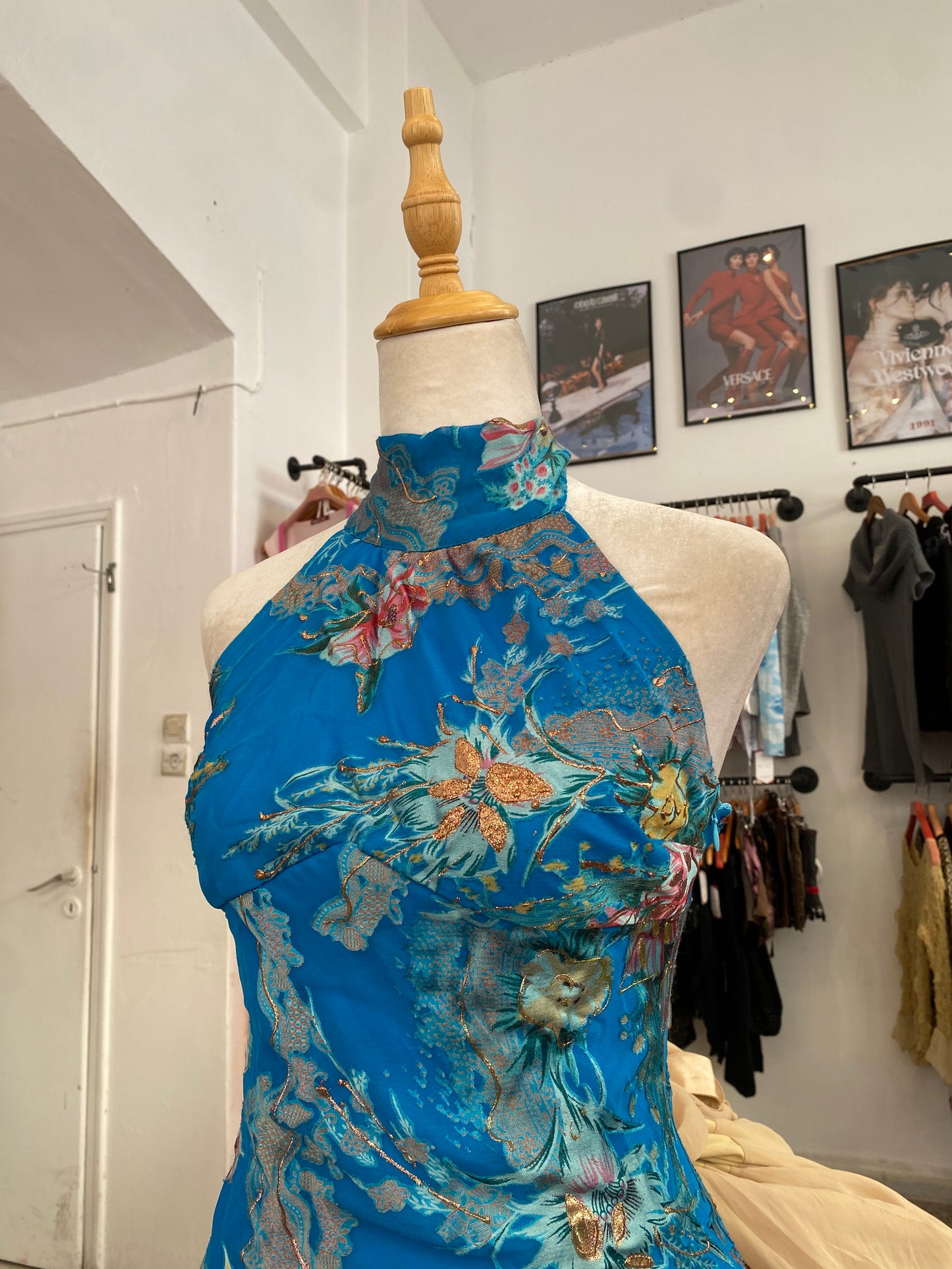 Blue Reverie Halter Gown