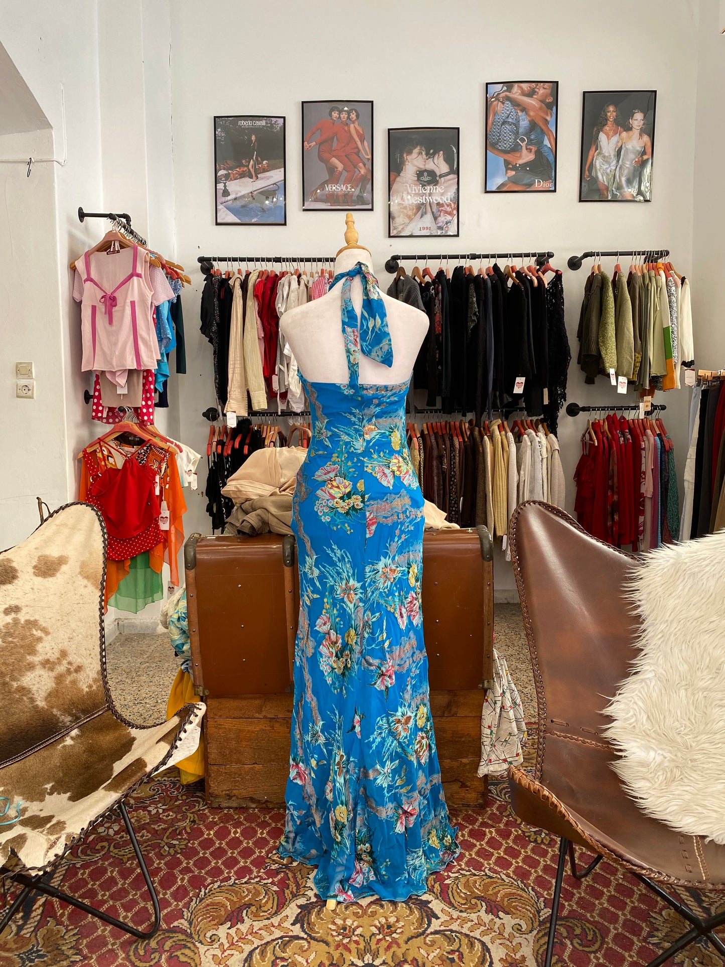 Blue Reverie Halter Gown