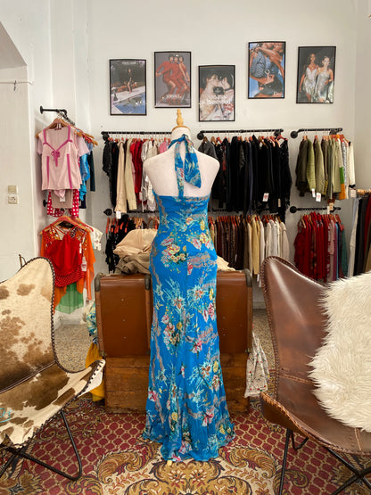 Blue Reverie Halter Gown