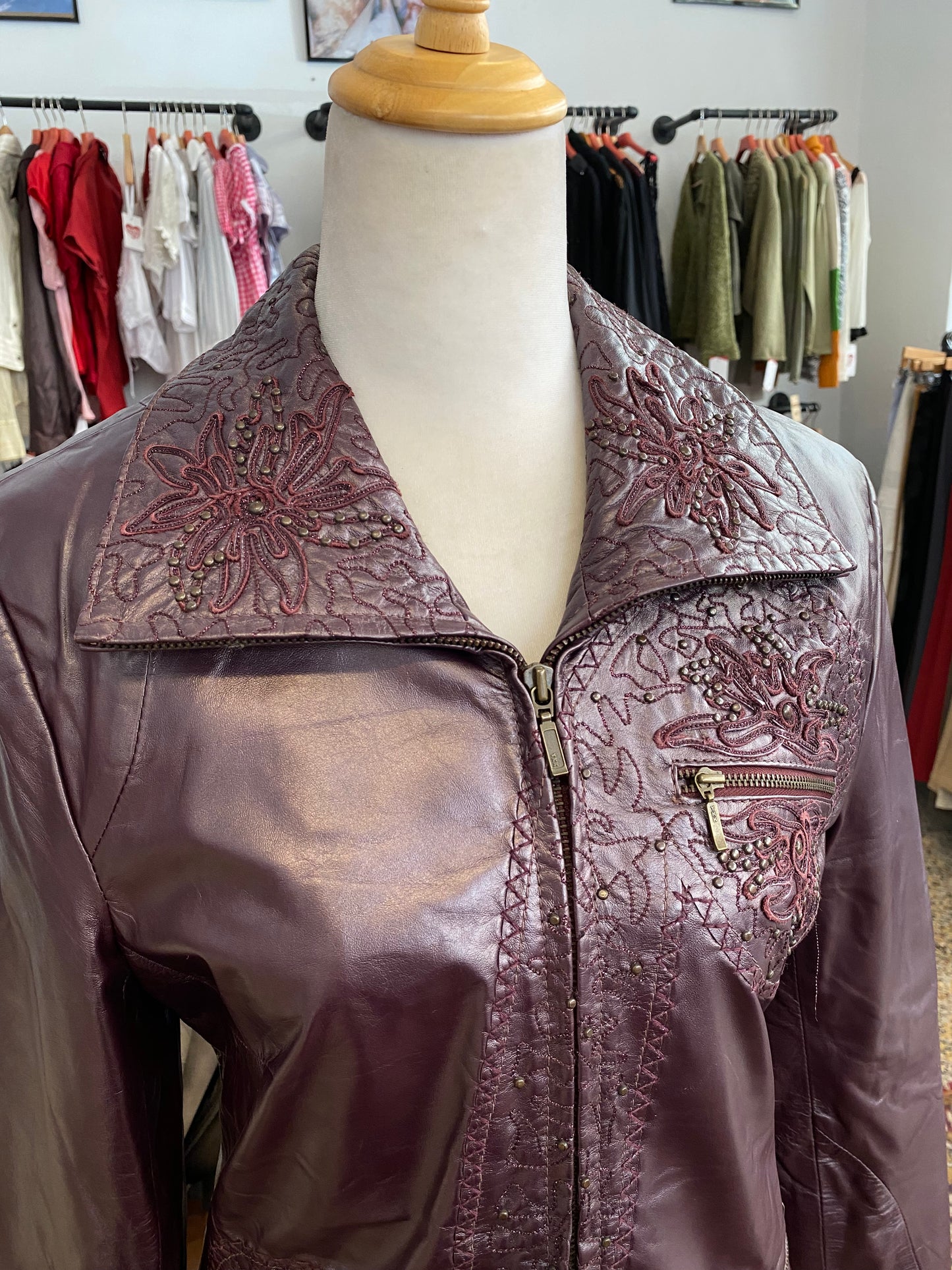 The Burgundy Embossed Jacket