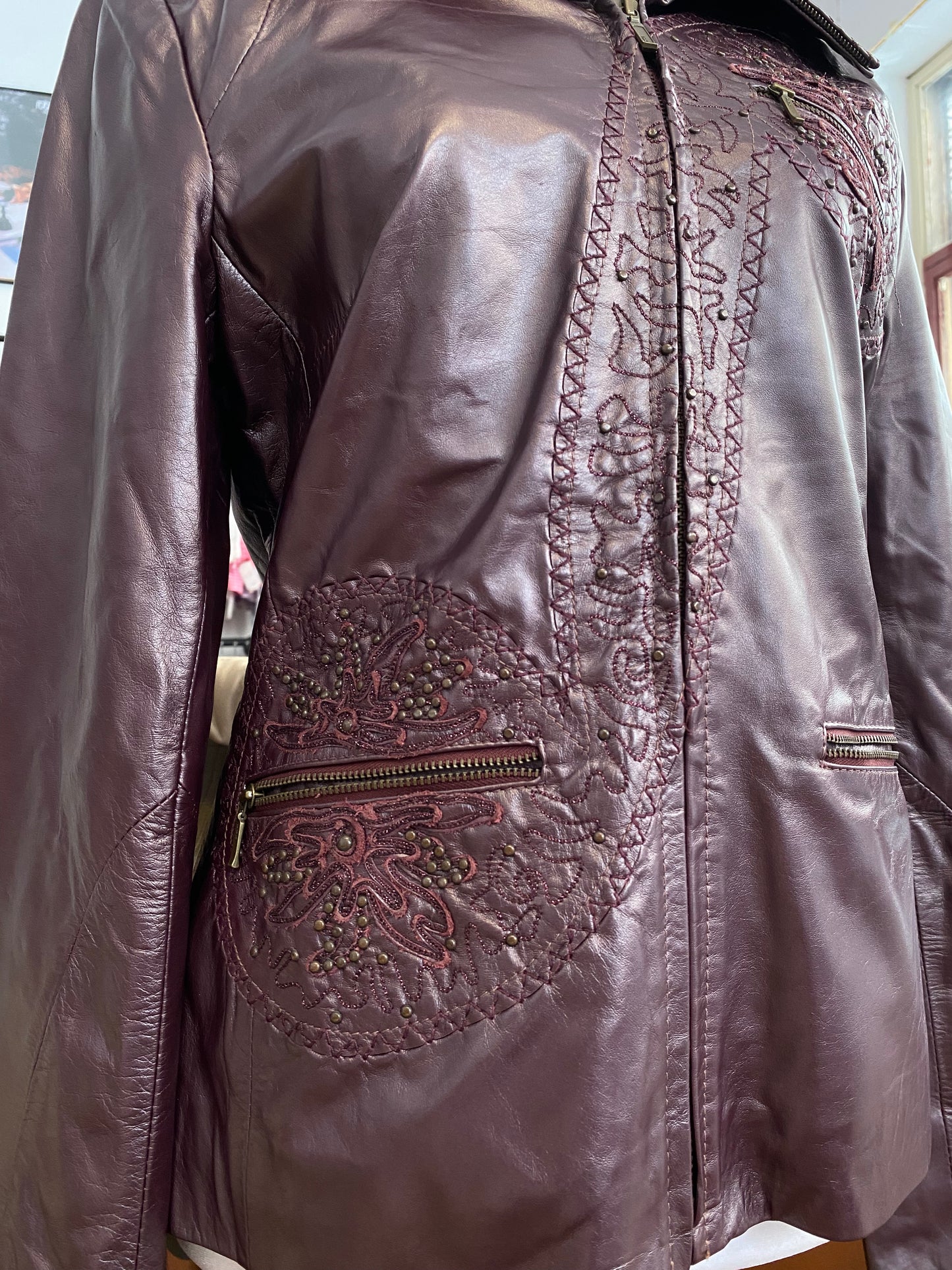 The Burgundy Embossed Jacket