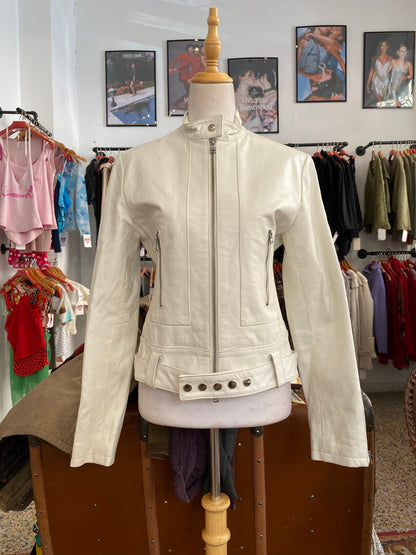 The Cream Studded Moto Jacket