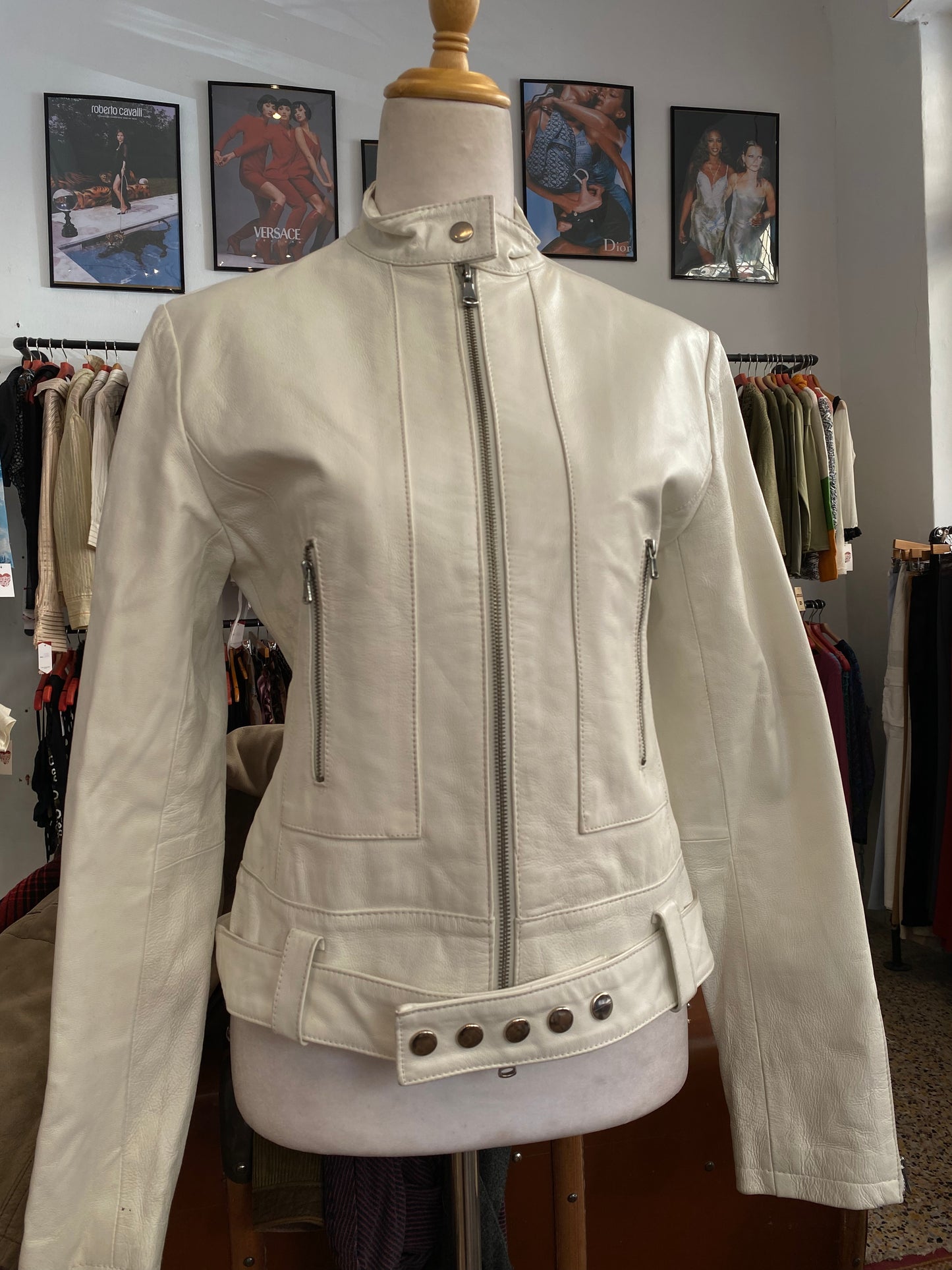 The Cream Studded Moto Jacket