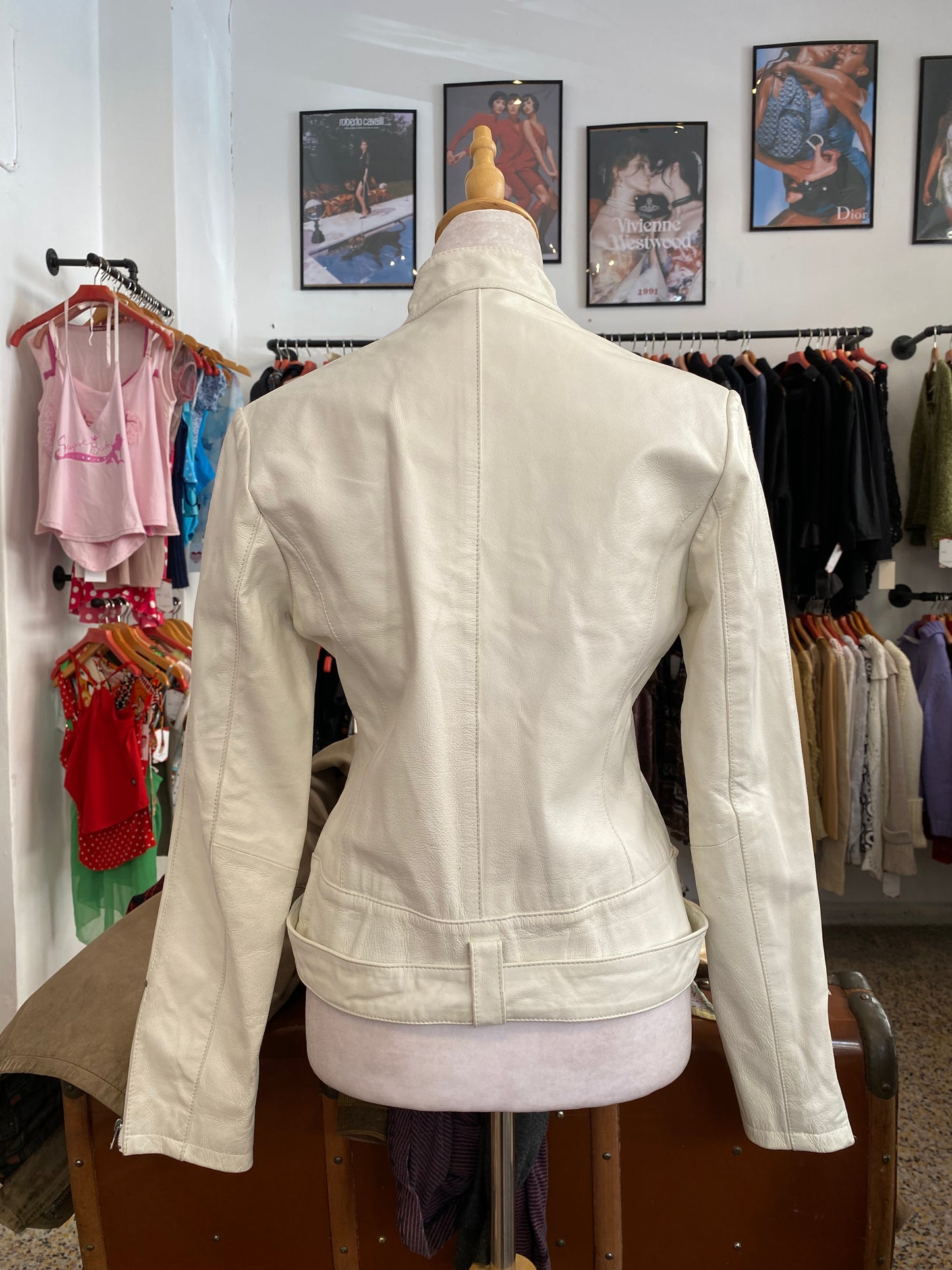 The Cream Studded Moto Jacket