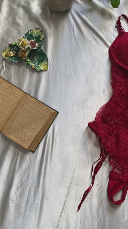 Brand new red lace bodysuit