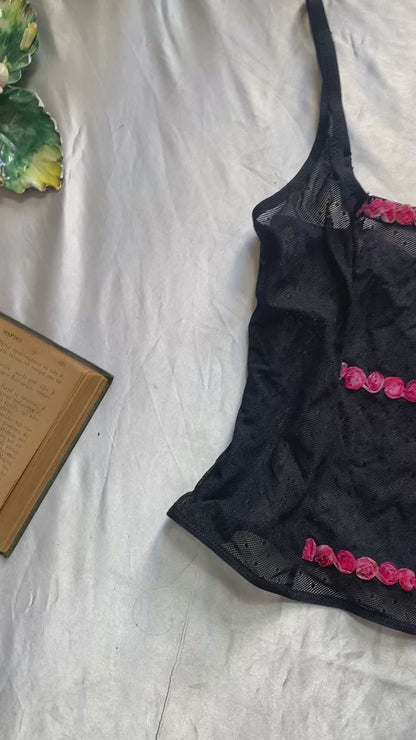 See through floral top