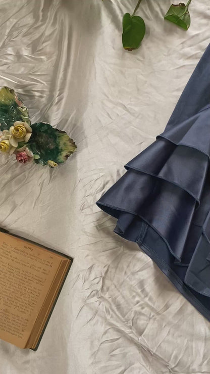 Brand new ruffled satin skirt