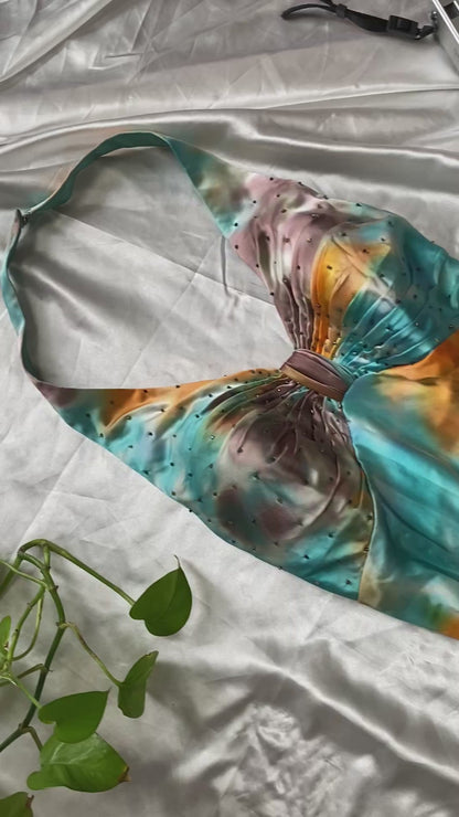 Multicoloured brand new handbeaded gown