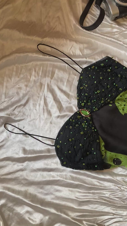 100% silk brand new handbeaded asymmetrical dress