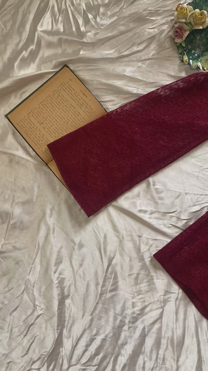 Brand new wine red blouse with velvet details 🍷