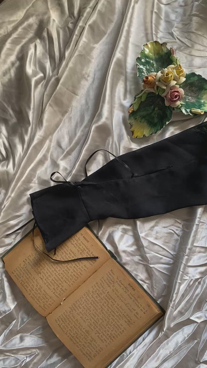 Black sheer bow tied top